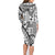 Samoa Tapa Family Matching Long Sleeve Bodycon Dress and Hawaiian Shirt Siapo Mix Tatau Patterns - White LT7 - Polynesian Pride