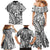 Samoa Tapa Family Matching Mermaid Dress and Hawaiian Shirt Siapo Mix Tatau Patterns - White LT7 - Polynesian Pride