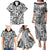 Samoa Tapa Family Matching Puletasi Dress and Hawaiian Shirt Siapo Mix Tatau Patterns - White LT7 - Polynesian Pride