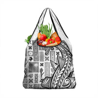 Samoa Tapa Grocery Bag Siapo Mix Tatau Patterns - White LT7 1-pack One Size White - Polynesian Pride