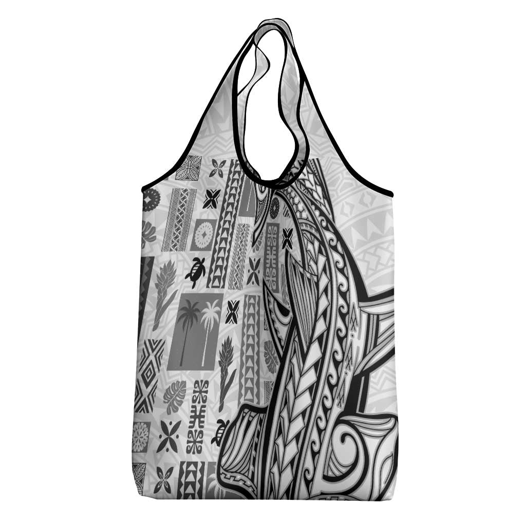 Samoa Tapa Grocery Bag Siapo Mix Tatau Patterns - White LT7 - Polynesian Pride