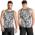 Samoa Tapa Men Tank Top Siapo Mix Tatau Patterns - White LT7 - Polynesian Pride