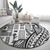 Samoa Tapa Round Carpet Siapo Mix Tatau Patterns - White LT7 - Polynesian Pride