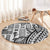 Samoa Tapa Round Carpet Siapo Mix Tatau Patterns - White LT7 - Polynesian Pride