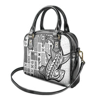 Samoa Tapa Shoulder Handbag Siapo Mix Tatau Patterns - White LT7 - Polynesian Pride