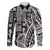 Samoa Tapa Family Matching Mermaid Dress and Hawaiian Shirt Siapo Mix Tatau Patterns - Black LT7 Dad's Shirt - Long Sleeve Black - Polynesian Pride