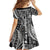 Samoa Tapa Family Matching Off Shoulder Short Dress and Hawaiian Shirt Siapo Mix Tatau Patterns - Black LT7 - Polynesian Pride