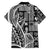 Samoa Tapa Family Matching Off Shoulder Short Dress and Hawaiian Shirt Siapo Mix Tatau Patterns - Black LT7 - Polynesian Pride