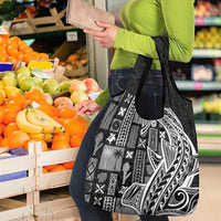 Samoa Tapa Grocery Bag Siapo Mix Tatau Patterns - Black LT7 - Polynesian Pride