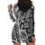 Samoa Tapa Hoodie Dress Siapo Mix Tatau Patterns - Black LT7 - Polynesian Pride