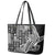 Samoa Tapa Leather Tote Bag Siapo Mix Tatau Patterns - Black LT7 - Polynesian Pride