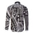 Samoa Tapa Long Sleeve Button Shirt Siapo Mix Tatau Patterns - Black LT7 - Polynesian Pride