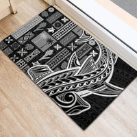 Samoa Tapa Rubber Doormat Siapo Mix Tatau Patterns - Black LT7 - Polynesian Pride