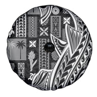 Samoa Tapa Spare Tire Cover Siapo Mix Tatau Patterns - Black LT7 - Polynesian Pride