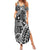 Samoa Tapa Summer Maxi Dress Siapo Mix Tatau Patterns - Black LT7 Women Black - Polynesian Pride