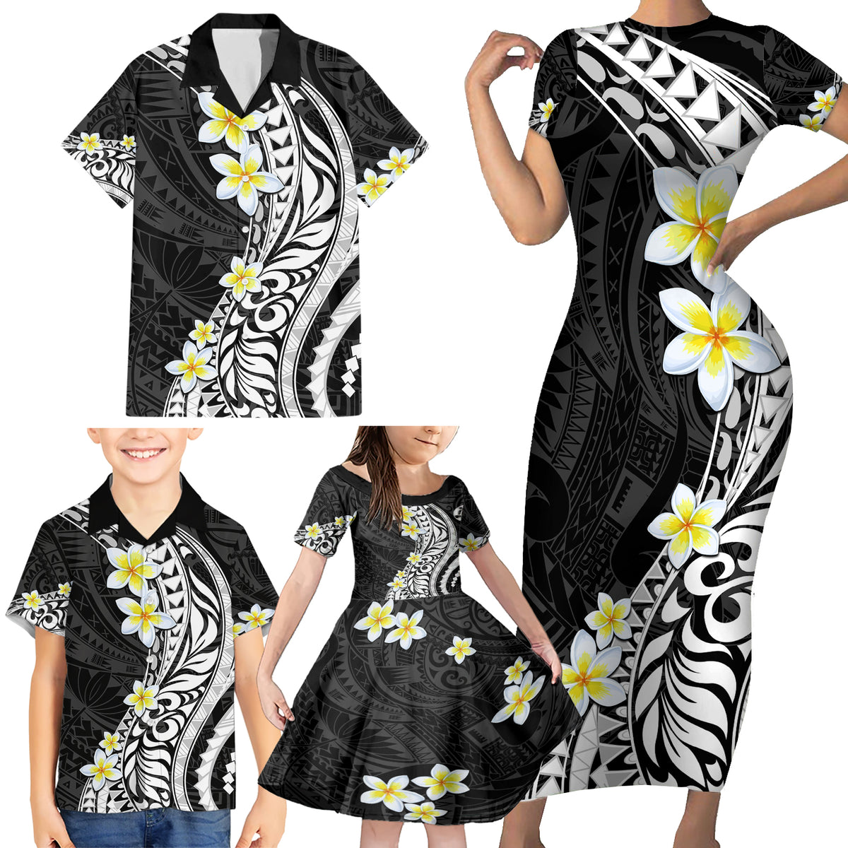 Hawaii Aloha Family Matching Short Sleeve Bodycon Dress and Hawaiian S Polynesian Pride