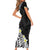 Hawaii Aloha Family Matching Short Sleeve Bodycon Dress and Hawaiian Shirt Plumeria Vintage - Black LT7 - Polynesian Pride