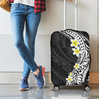 Hawaii Aloha Luggage Cover Plumeria Vintage - Black LT7 - Polynesian Pride