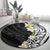 Hawaii Aloha Round Carpet Plumeria Vintage - Black LT7 - Polynesian Pride