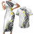 Hawaii Aloha Couples Matching Short Sleeve Bodycon Dress and Hawaiian Shirt Plumeria Vintage - White LT7 White - Polynesian Pride