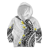 Hawaii Aloha Kid Hoodie Plumeria Vintage - White LT7 Zip Hoodie White - Polynesian Pride