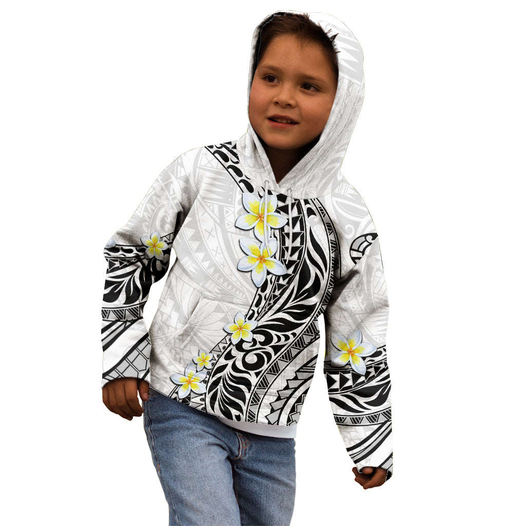 Hawaii Aloha Kid Hoodie Plumeria Vintage - White LT7 - Polynesian Pride