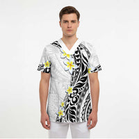Hawaii Aloha Scrub Top Plumeria Vintage - White LT7 - Polynesian Pride