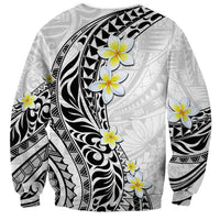 Hawaii Aloha Sweatshirt Plumeria Vintage - White LT7 - Polynesian Pride