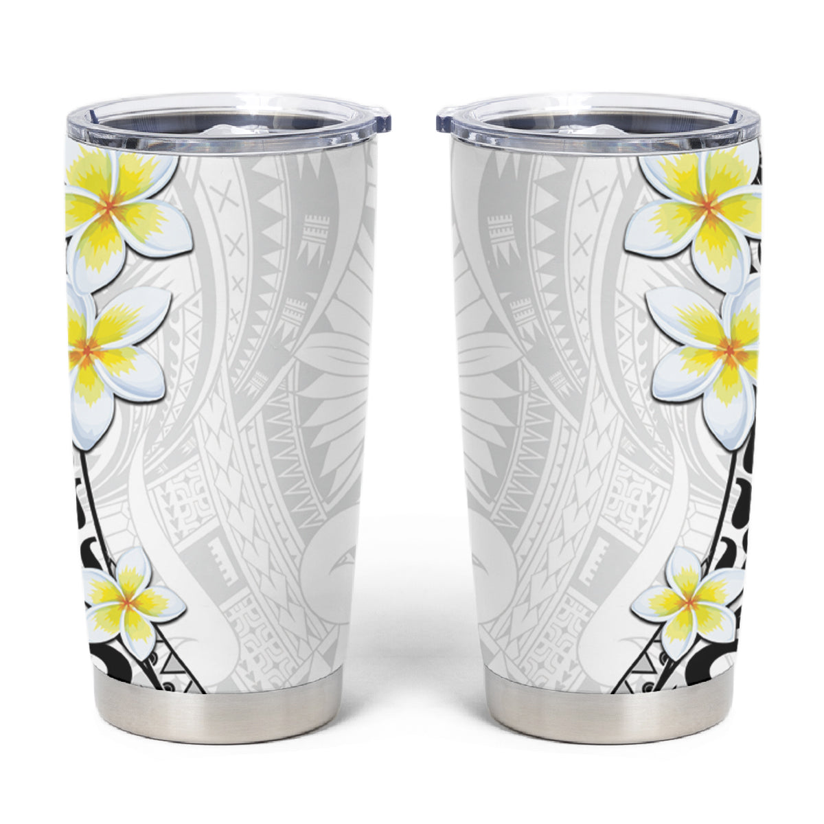 Hawaii Aloha Tumbler Cup Plumeria Vintage - White LT7 White - Polynesian Pride