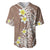 Hawaii Aloha Baseball Jersey Plumeria Vintage - Brown LT7 Brown - Polynesian Pride