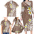 Hawaii Aloha Family Matching Long Sleeve Bodycon Dress and Hawaiian Shirt Plumeria Vintage - Brown LT7 - Polynesian Pride