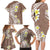 Hawaii Aloha Family Matching Long Sleeve Bodycon Dress and Hawaiian Shirt Plumeria Vintage - Brown LT7 - Polynesian Pride