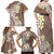 Hawaii Aloha Family Matching Off Shoulder Maxi Dress and Hawaiian Shirt Plumeria Vintage - Brown LT7 - Polynesian Pride