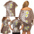 Hawaii Aloha Family Matching Off Shoulder Short Dress and Hawaiian Shirt Plumeria Vintage - Brown LT7 - Polynesian Pride