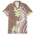 Hawaii Aloha Family Matching Puletasi Dress and Hawaiian Shirt Plumeria Vintage - Brown LT7 Dad's Shirt - Short Sleeve Brown - Polynesian Pride