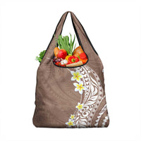 Hawaii Aloha Grocery Bag Plumeria Vintage - Brown LT7 1-pack One Size Brown - Polynesian Pride