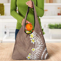Hawaii Aloha Grocery Bag Plumeria Vintage - Brown LT7 - Polynesian Pride