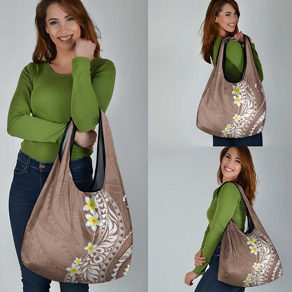 Hawaii Aloha Grocery Bag Plumeria Vintage - Brown LT7 - Polynesian Pride