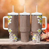 Hawaii Aloha Tumbler With Handle Plumeria Vintage - Beige LT7 - Polynesian Pride
