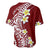 Hawaii Aloha Baseball Jersey Plumeria Vintage - Crimson LT7 - Polynesian Pride