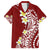 Hawaii Aloha Family Matching Long Sleeve Bodycon Dress and Hawaiian Shirt Plumeria Vintage - Crimson LT7 Dad's Shirt - Short Sleeve Crimson - Polynesian Pride