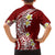 Hawaii Aloha Family Matching Puletasi Dress and Hawaiian Shirt Plumeria Vintage - Crimson LT7 - Polynesian Pride