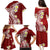 Hawaii Aloha Family Matching Puletasi Dress and Hawaiian Shirt Plumeria Vintage - Crimson LT7 - Polynesian Pride