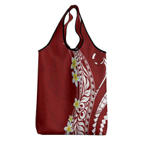 Hawaii Aloha Grocery Bag Plumeria Vintage - Crimson LT7 - Polynesian Pride