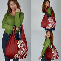 Hawaii Aloha Grocery Bag Plumeria Vintage - Crimson LT7 - Polynesian Pride