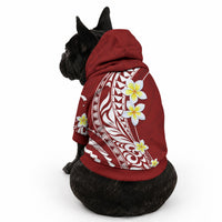 Hawaii Aloha Pet Hoodie Plumeria Vintage - Crimson LT7 - Polynesian Pride