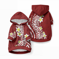 Hawaii Aloha Pet Hoodie Plumeria Vintage - Crimson LT7 Pullover Crimson - Polynesian Pride