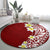 Hawaii Aloha Round Carpet Plumeria Vintage - Crimson LT7 - Polynesian Pride