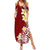 Hawaii Aloha Summer Maxi Dress Plumeria Vintage - Crimson LT7 Women Crimson - Polynesian Pride