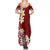 Hawaii Aloha Summer Maxi Dress Plumeria Vintage - Crimson LT7 - Polynesian Pride